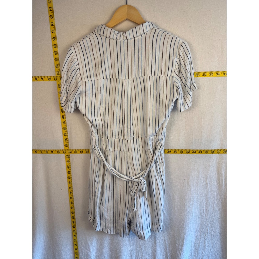 Harper Heritage Romper Women Small White Striped Soft Short Sleeve - Picture 7 of 10